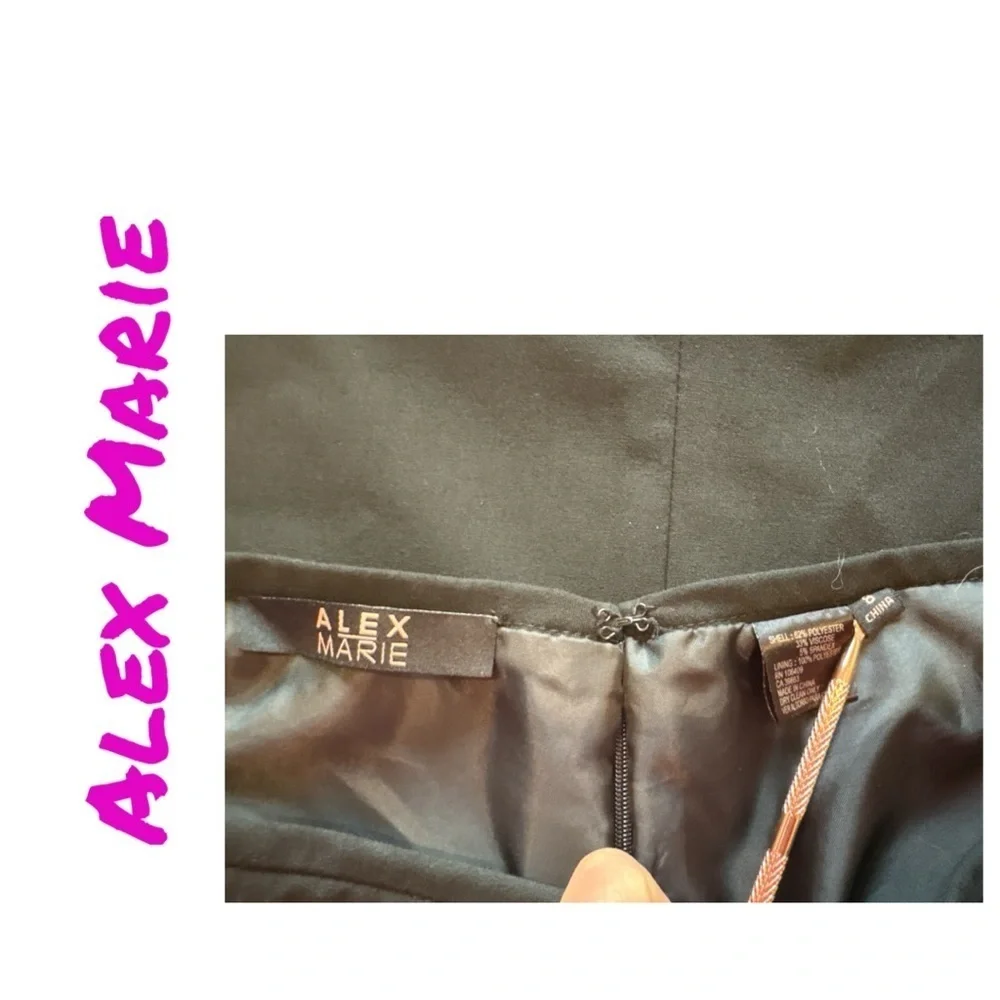 ALEX MARIE Black Pleated Skirt- fully lined.